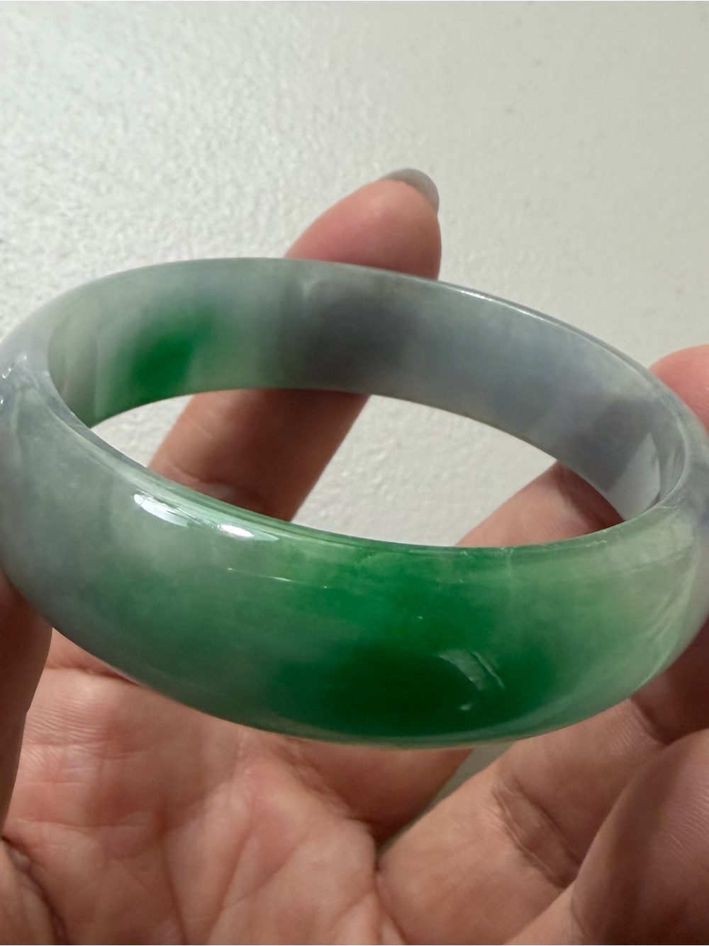 Green Genuine Jade Bangle Bracelet - Unbranded